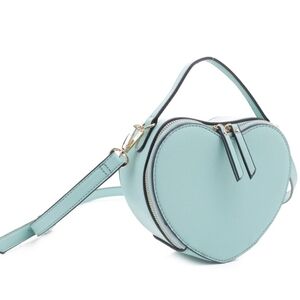 Aqua Heart Crossbody Bag - Women's Cute Heart-Shaped Handbag